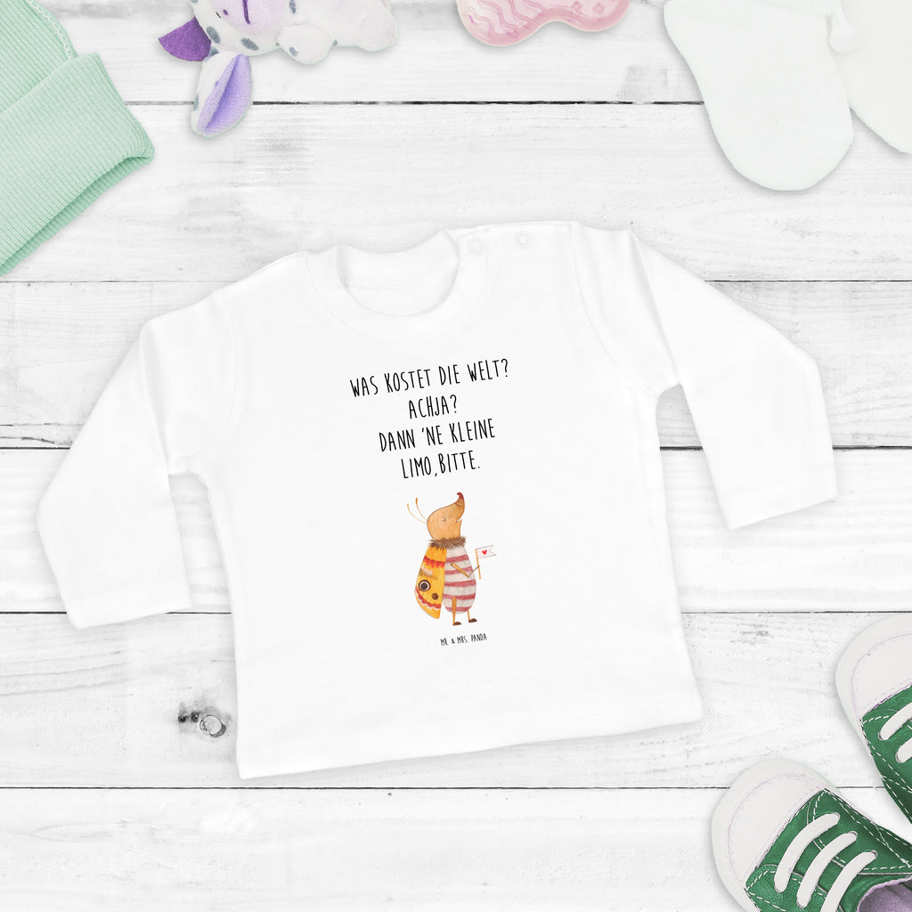 12-18 Monate Baby Longsleeve Nachtfalter mit Fähnchen Mädchen, Jungen, Baby, Langarm, Bio, Kleidung, Tiermotive, Gute Laune, lustige Sprüche, Tiere, Nachtfalter, Käfer, Spruch lustig, Spruch witzig, süß, niedlich, Küche Deko, Was kostet die Welt