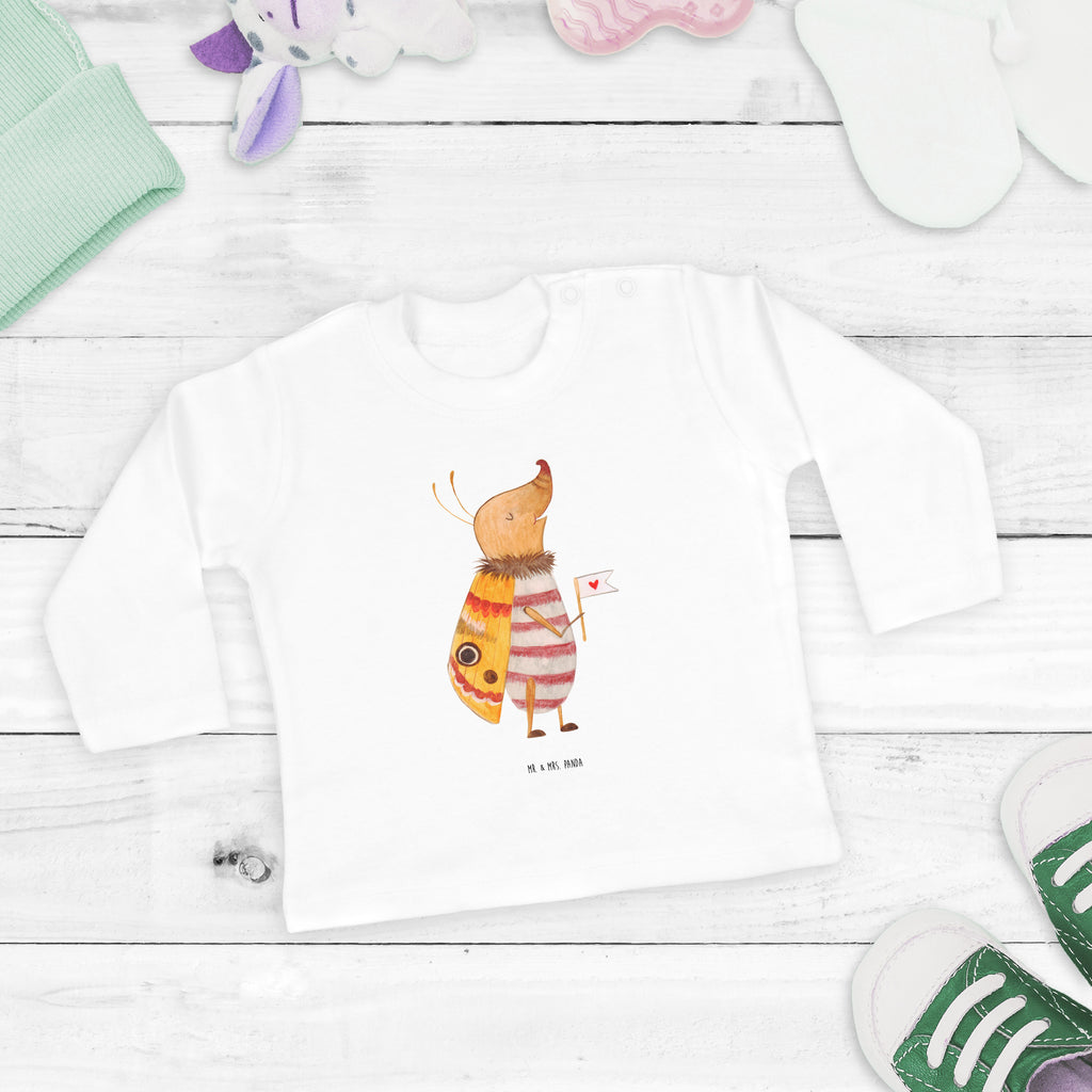 12-18 Monate Baby Longsleeve Nachtfalter mit Fähnchen Mädchen, Jungen, Baby, Langarm, Bio, Kleidung, Tiermotive, Gute Laune, lustige Sprüche, Tiere, Nachtfalter, Käfer, Spruch lustig, Spruch witzig, süß, niedlich, Küche Deko, Was kostet die Welt