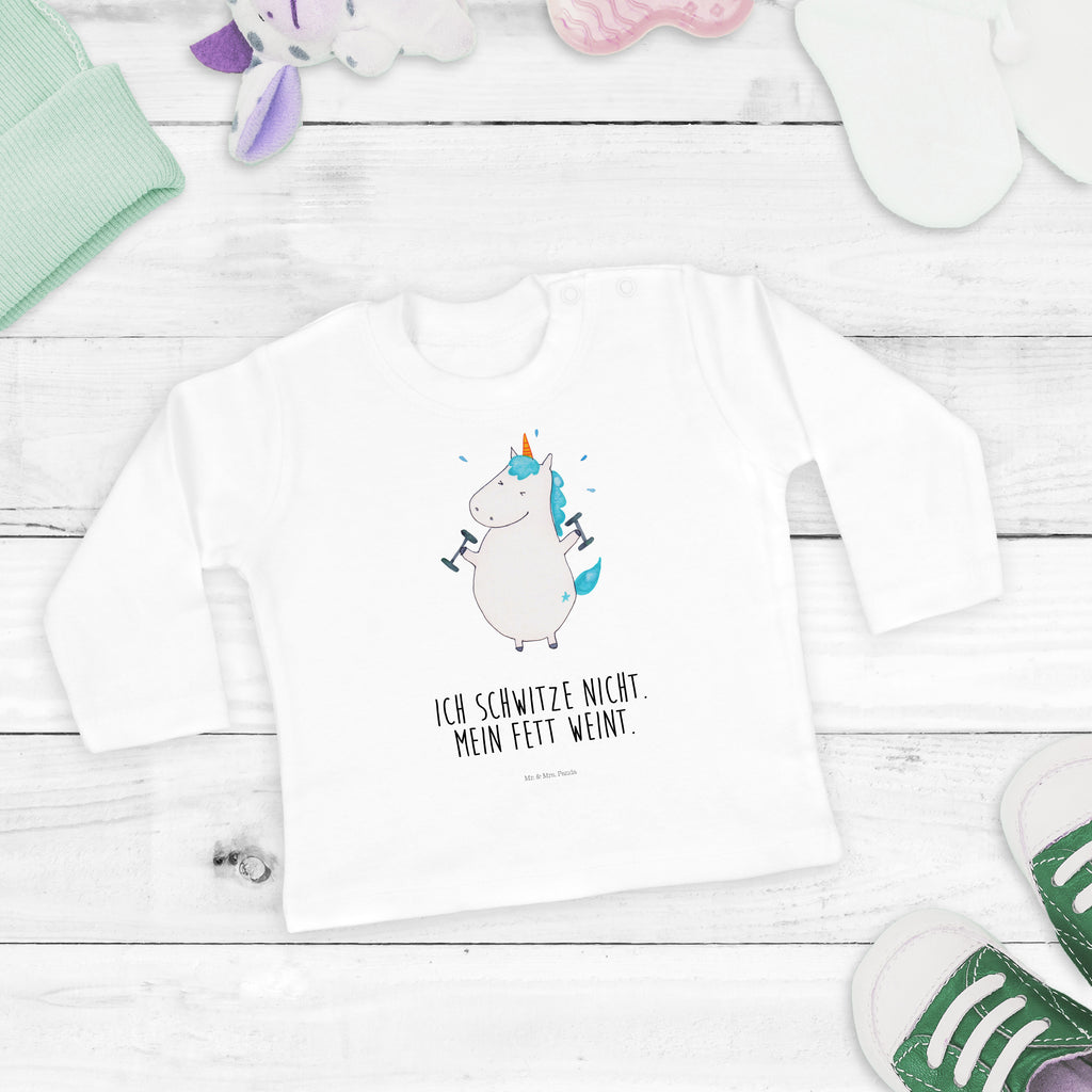 3-6 Monate Baby Longsleeve Einhorn Fitness Mädchen, Jungen, Baby, Langarm, Bio, Kleidung, Einhorn, Einhörner, Einhorn Deko, Pegasus, Unicorn, Gym, Fitness, Fitnessstudio, Diät, Abnehmen, Sport, Pumpen, Geräte, Sixpack