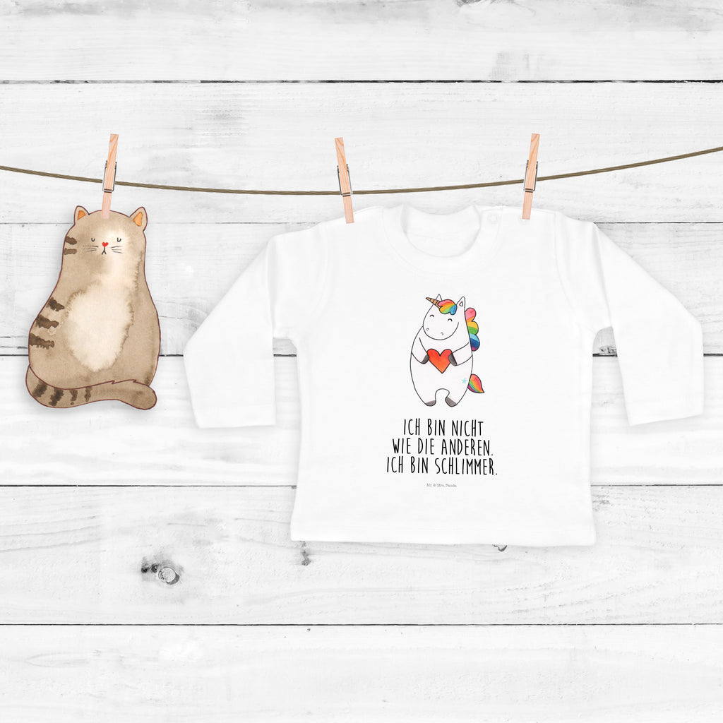 3-6 Monate Baby Longsleeve Einhorn Herz Mädchen, Jungen, Baby, Langarm, Bio, Kleidung, Einhorn, Einhörner, Einhorn Deko, Pegasus, Unicorn, Herz, schlimm, böse, witzig, lustig, Freundin, anders, bunt