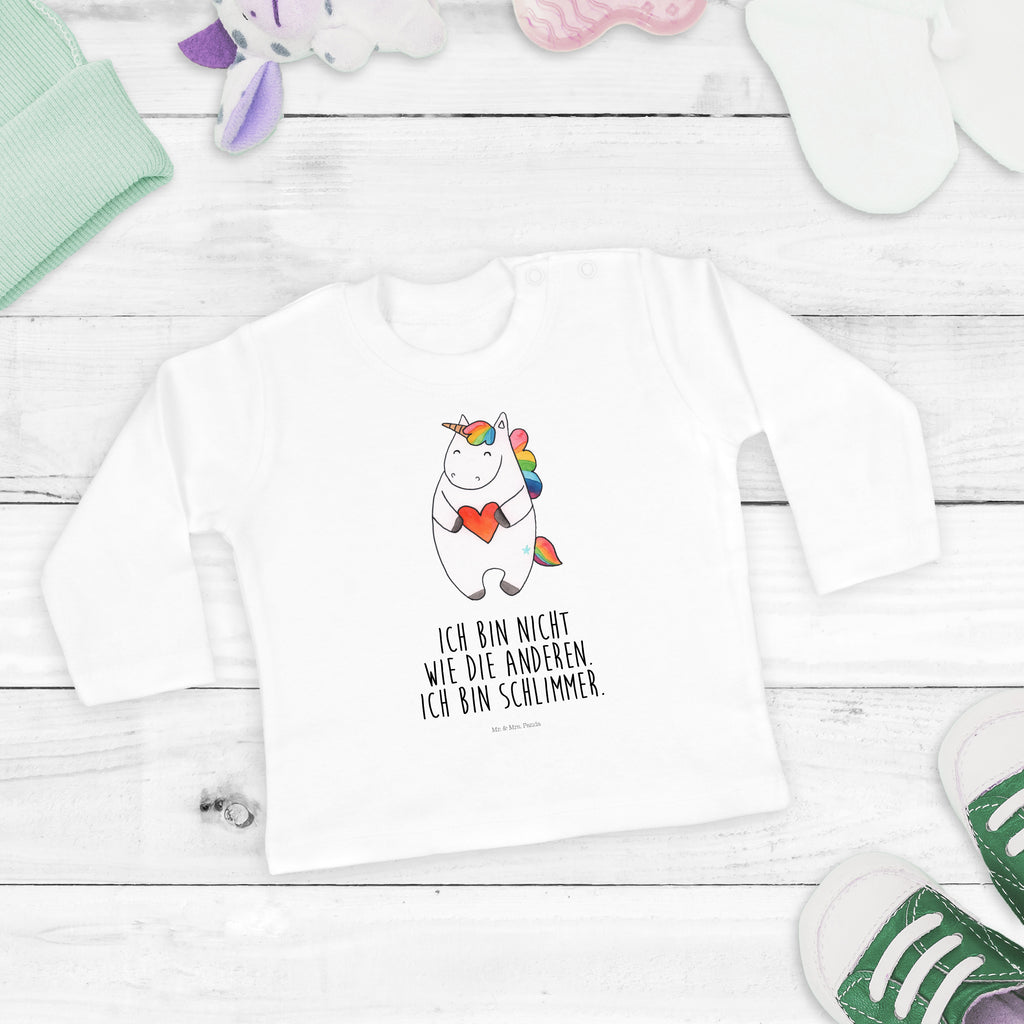 3-6 Monate Baby Longsleeve Einhorn Herz Mädchen, Jungen, Baby, Langarm, Bio, Kleidung, Einhorn, Einhörner, Einhorn Deko, Pegasus, Unicorn, Herz, schlimm, böse, witzig, lustig, Freundin, anders, bunt