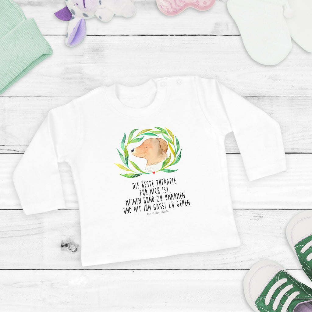 12-18 Monate Baby Longsleeve Hund Ranke Mädchen, Jungen, Baby, Langarm, Bio, Kleidung, Hund, Hundemotiv, Haustier, Hunderasse, Tierliebhaber, Hundebesitzer, Sprüche, Ranke, Therapie, Selbsttherapie, Hundeliebe, Hundeglück, Hunde
