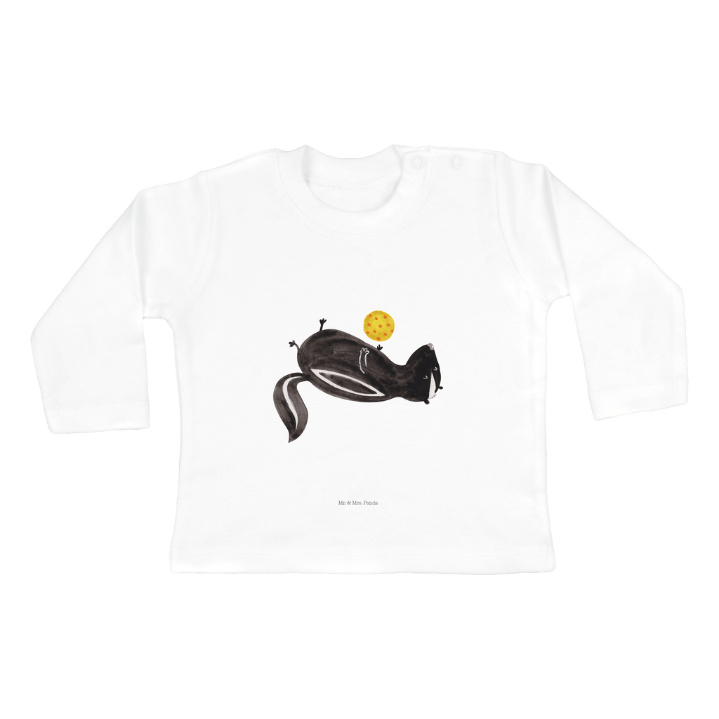 12-18 Monate Baby Longsleeve Stinktier Ball Mädchen, Jungen, Baby, Langarm, Bio, Kleidung, Stinktier, Skunk, Wildtier, Raubtier, Stinker, Stinki, verspielt, Weisheit