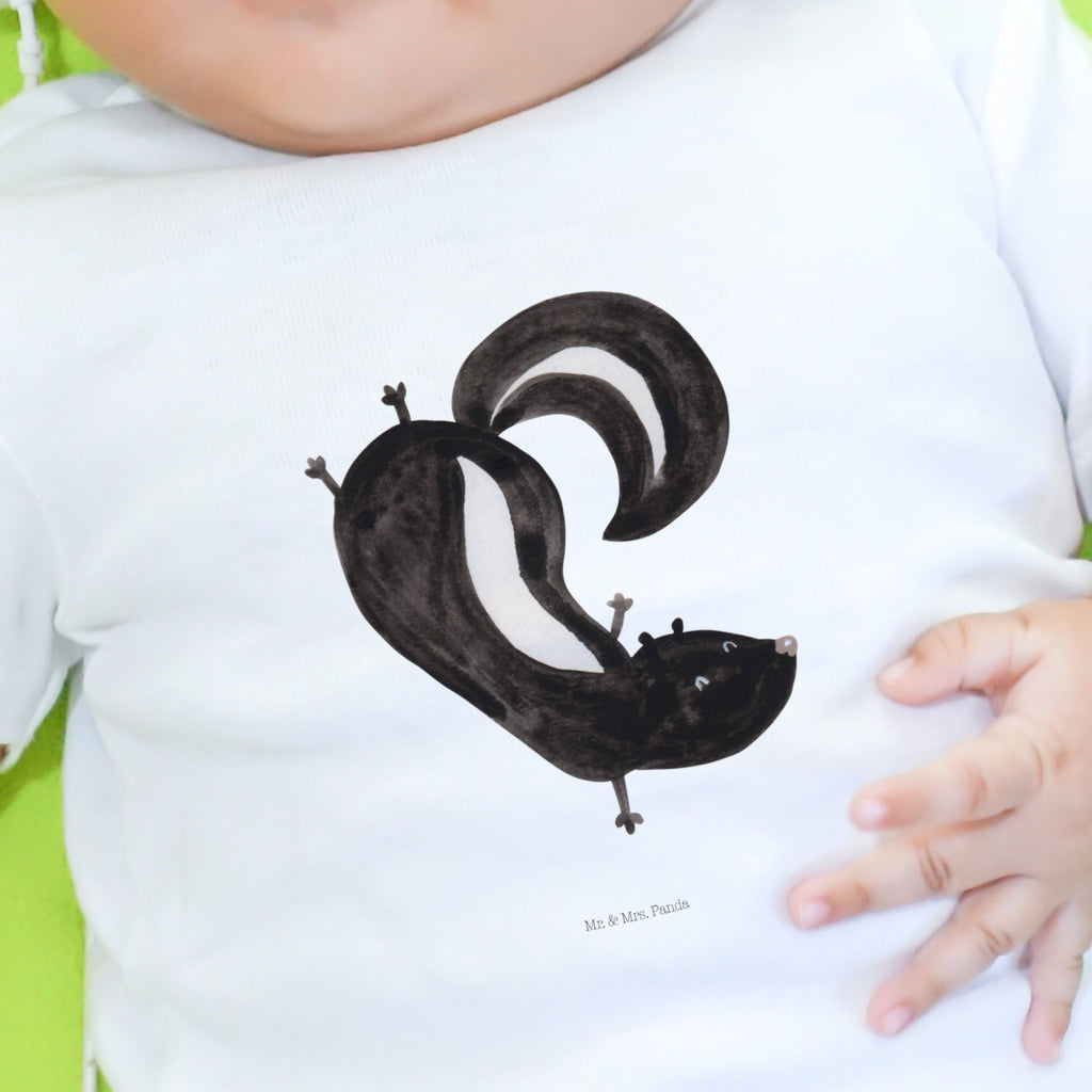 12-18 Monate Baby Longsleeve Stinktier Handstand Mädchen, Jungen, Baby, Langarm, Bio, Kleidung, Stinktier, Skunk, Wildtier, Raubtier, Stinker, Stinki, Spielplatz, verpielt, Kind