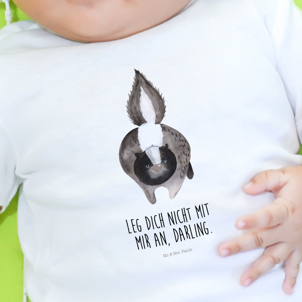 12-18 Monate Baby Longsleeve Stinktier Angriff Mädchen, Jungen, Baby, Langarm, Bio, Kleidung, Stinktier, Skunk, Wildtier, Raubtier, Stinker, Stinki, wütend, Drohung