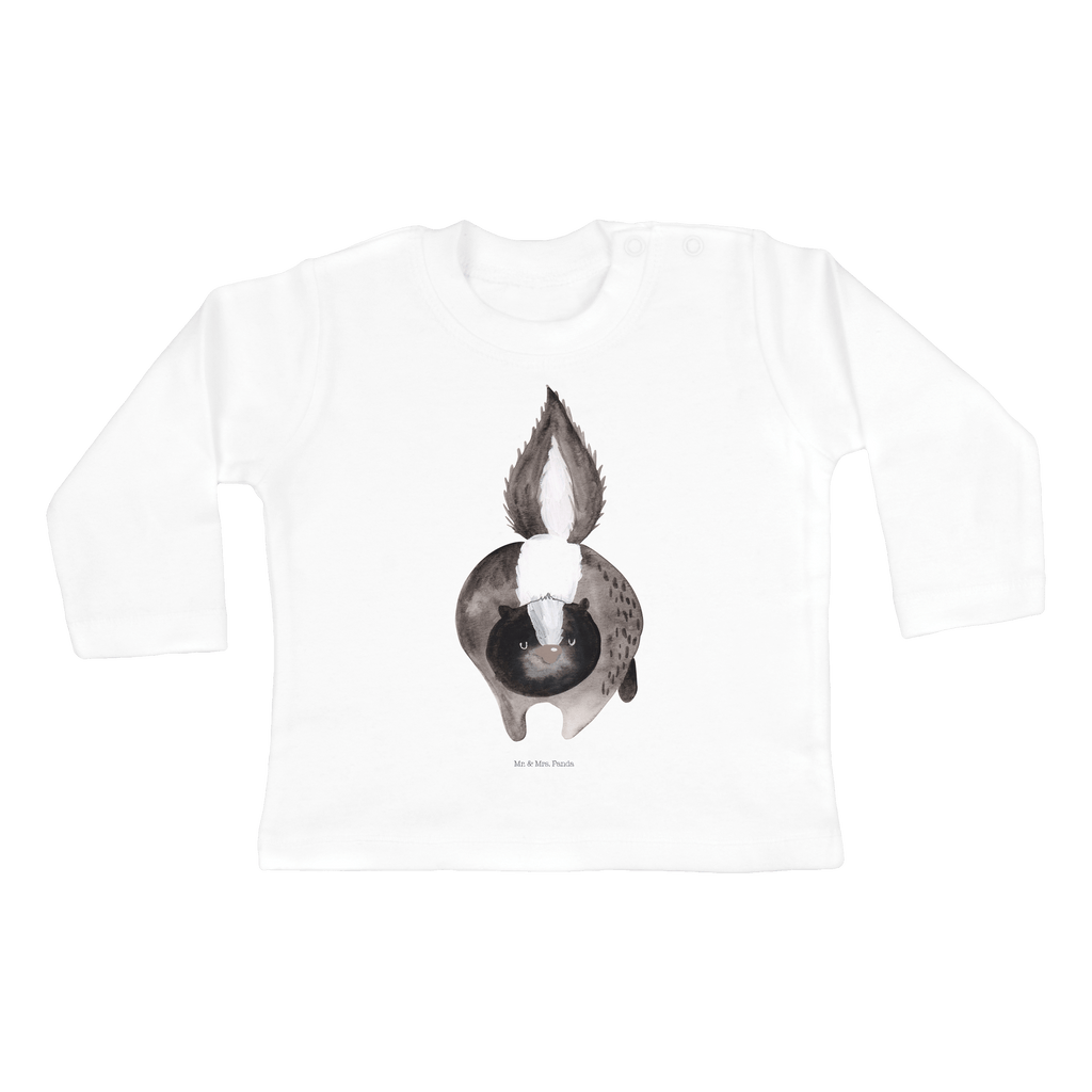 12-18 Monate Baby Longsleeve Stinktier Angriff Mädchen, Jungen, Baby, Langarm, Bio, Kleidung, Stinktier, Skunk, Wildtier, Raubtier, Stinker, Stinki, wütend, Drohung