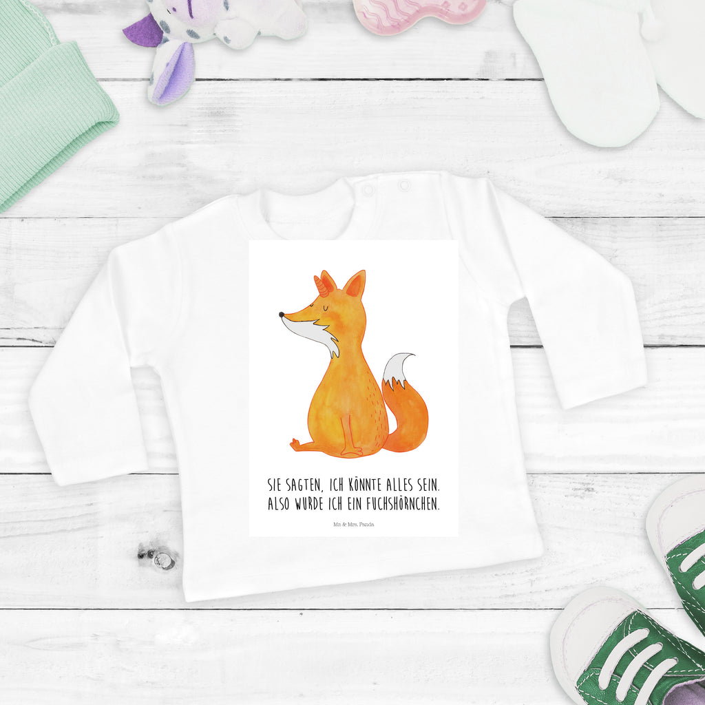 3-6 Monate Baby Longsleeve Fuchshörnchen Mädchen, Jungen, Baby, Langarm, Bio, Kleidung, Einhorn, Einhörner, Einhorn Deko, Pegasus, Unicorn, Fuchs, Unicorns, Fuchshörnchen, Fuchshorn, Foxycorn, Füchse