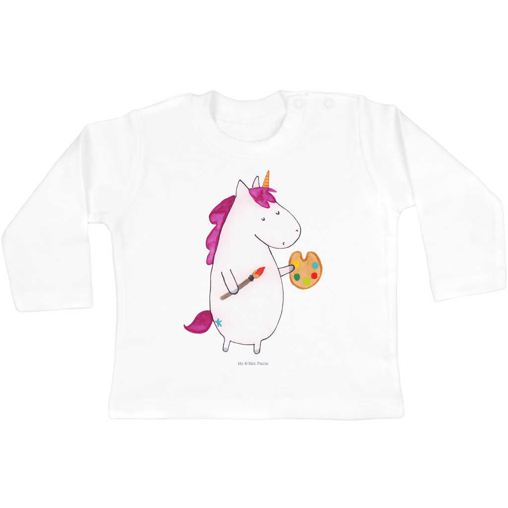 3-6 Monate Baby Longsleeve Einhorn Künstler Mädchen, Jungen, Baby, Langarm, Bio, Kleidung, Einhorn, Einhörner, Einhorn Deko, Pegasus, Unicorn, Englisch, Künstler, Artist, Malen, Zeichnen, Welt, Farbe, Stift, Pinsel, Geschenk, Maler