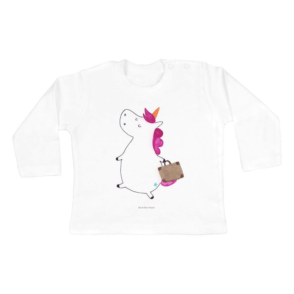 6-12 Monate Baby Longsleeve Einhorn Koffer Mädchen, Jungen, Baby, Longsleeve, Langarm, Bio, Kleidung, uni, Langarmshirt, Einhorn, Einhörner, Einhorn Deko, Pegasus, Unicorn, unicorn, Koffer, Verreisen, Reise, Gepäck, Abenteuer, Erwachsen, Kind, albern, Spaß, lustig, witzig