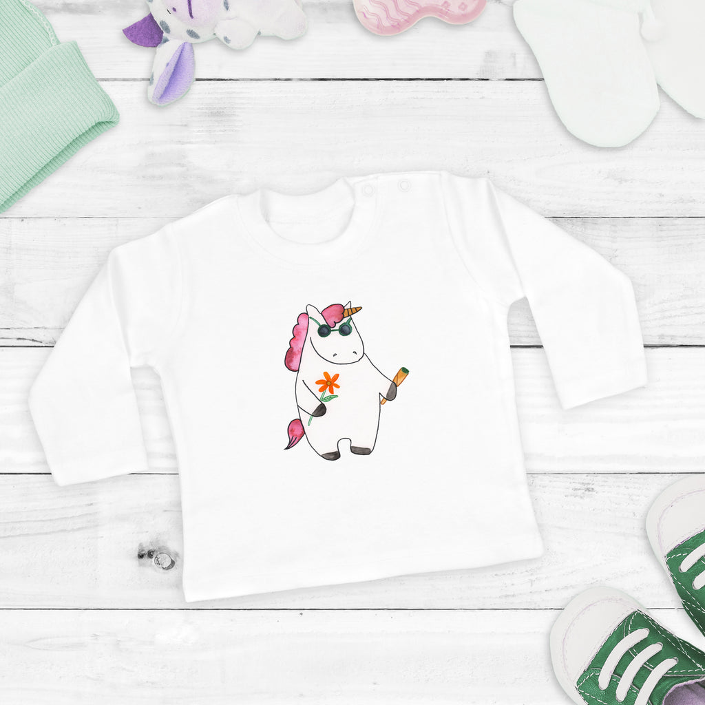 12-18 Monate Baby Longsleeve Einhorn Woodstock Mädchen, Jungen, Baby, Langarm, Bio, Kleidung, Einhorn, Einhörner, Einhorn Deko, Pegasus, Unicorn, Kiffen, Joint, Zigarette, Alkohol, Party, Spaß. lustig, witzig, Woodstock