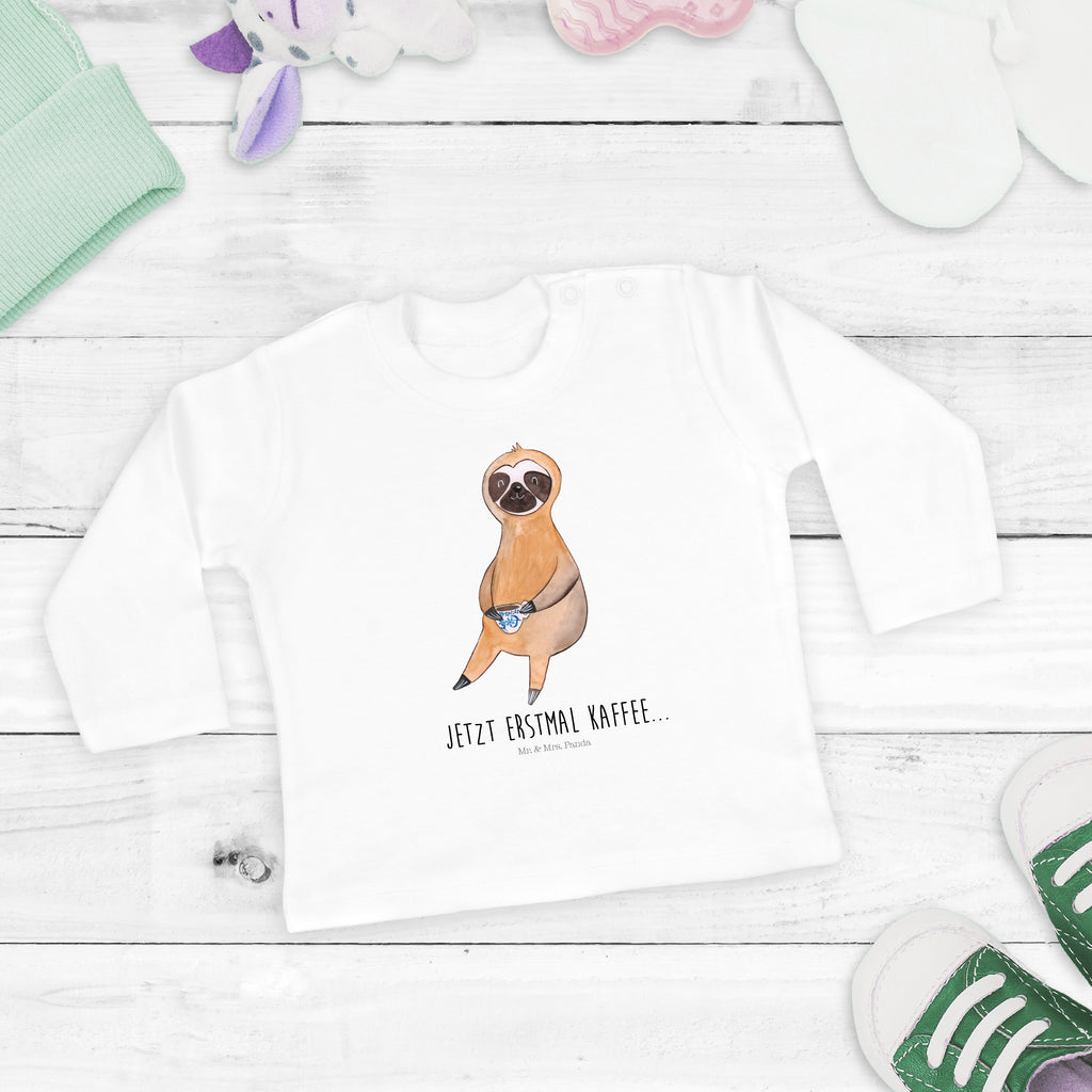 12-18 Monate Baby Longsleeve Faultier Kaffee Mädchen, Jungen, Baby, Langarm, Bio, Kleidung, Faultier, Faultier Geschenk, Faultier Deko, Faultiere, faul, Lieblingstier, Kaffee, erster Kaffee, Morgenmuffel, Frühaufsteher, Kaffeetasse, Genießer, Coffee, Kaffeegetränk