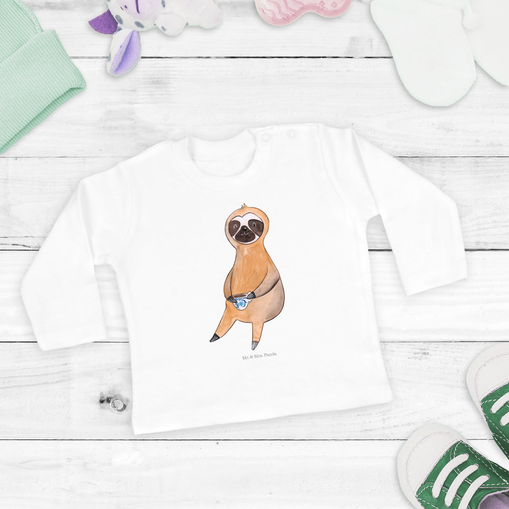 12-18 Monate Baby Longsleeve Faultier Kaffee Mädchen, Jungen, Baby, Langarm, Bio, Kleidung, Faultier, Faultier Geschenk, Faultier Deko, Faultiere, faul, Lieblingstier, Kaffee, erster Kaffee, Morgenmuffel, Frühaufsteher, Kaffeetasse, Genießer, Coffee, Kaffeegetränk