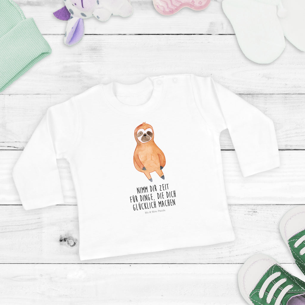 12-18 Monate Baby Longsleeve Faultier Zufrieden Mädchen, Jungen, Baby, Langarm, Bio, Kleidung, Faultier, Faultier Geschenk, Faultier Deko, Faultiere, faul, Lieblingstier, Pause, relaxen, Glück, glücklich, zufrieden, happy, Zufriedenheit, Gelassenheit, Ruhe, Frieden