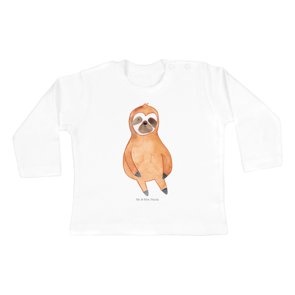 12-18 Monate Baby Longsleeve Faultier Zufrieden Mädchen, Jungen, Baby, Langarm, Bio, Kleidung, Faultier, Faultier Geschenk, Faultier Deko, Faultiere, faul, Lieblingstier, Pause, relaxen, Glück, glücklich, zufrieden, happy, Zufriedenheit, Gelassenheit, Ruhe, Frieden