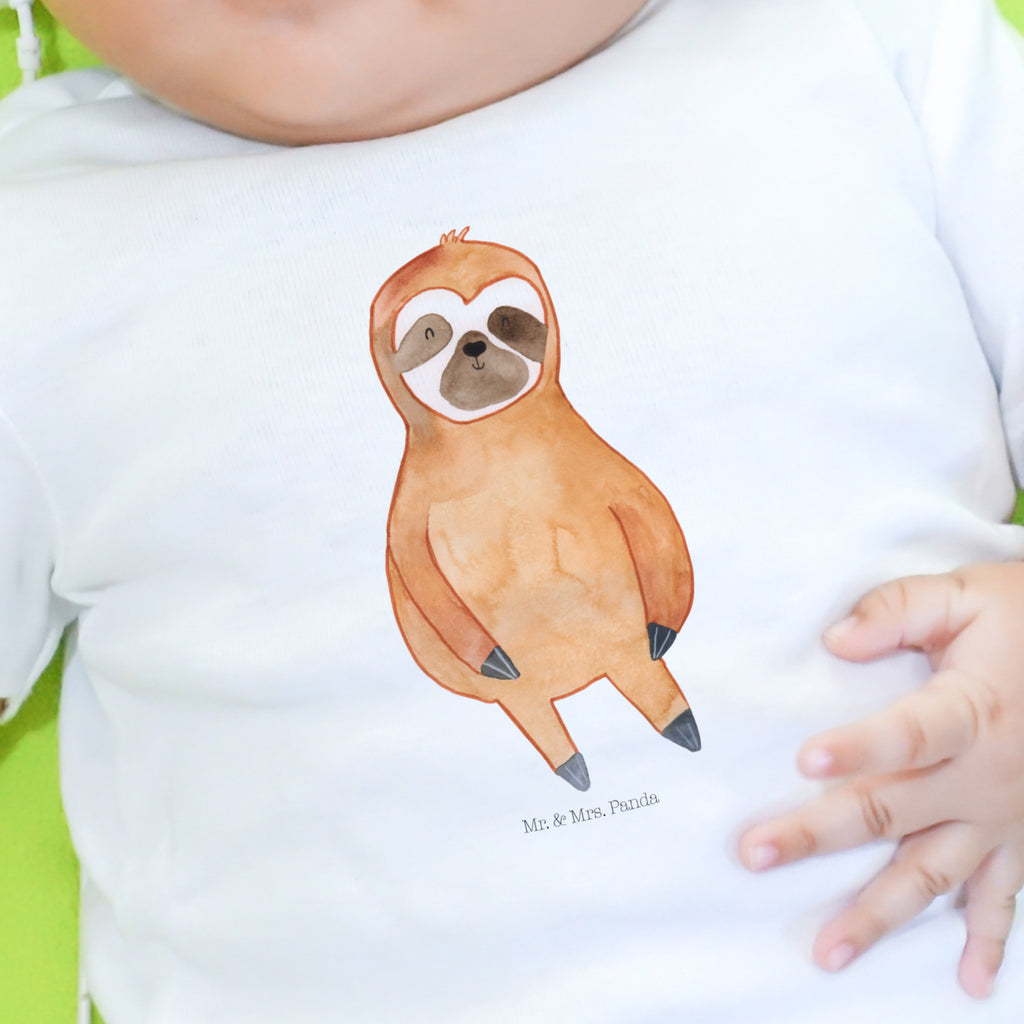 12-18 Monate Baby Longsleeve Faultier Zufrieden Mädchen, Jungen, Baby, Langarm, Bio, Kleidung, Faultier, Faultier Geschenk, Faultier Deko, Faultiere, faul, Lieblingstier, Pause, relaxen, Glück, glücklich, zufrieden, happy, Zufriedenheit, Gelassenheit, Ruhe, Frieden