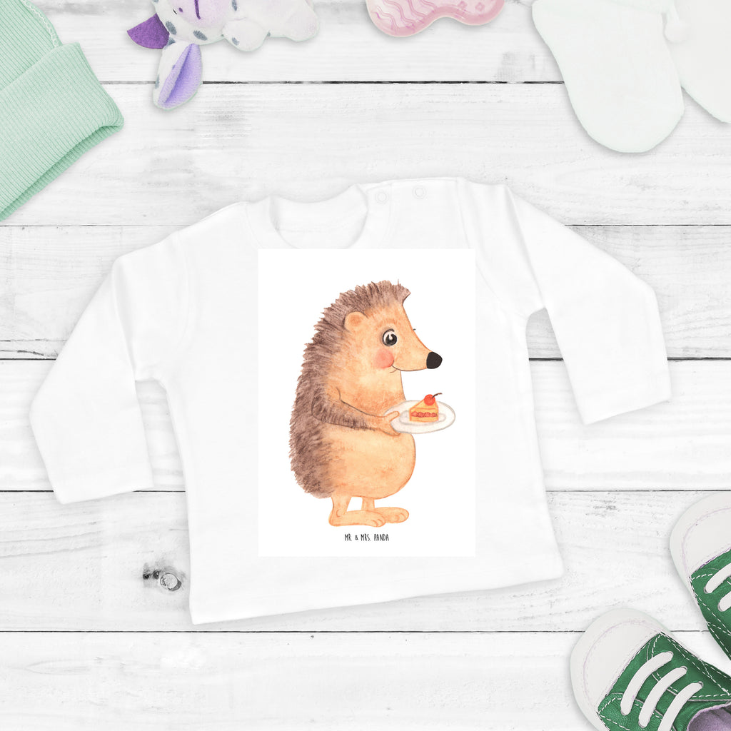 18-24 Monate Baby Longsleeve Igel mit Kuchenstück Mädchen, Jungen, Baby, Langarm, Bio, Kleidung, Longsleeve, Tiermotive, Gute Laune, lustige Sprüche, Tiere, Igel, Essen Spruch, Kuchen, Backen Geschenk, Kuchen backen, Einladung Party, Geburtstagskuchen, Torte