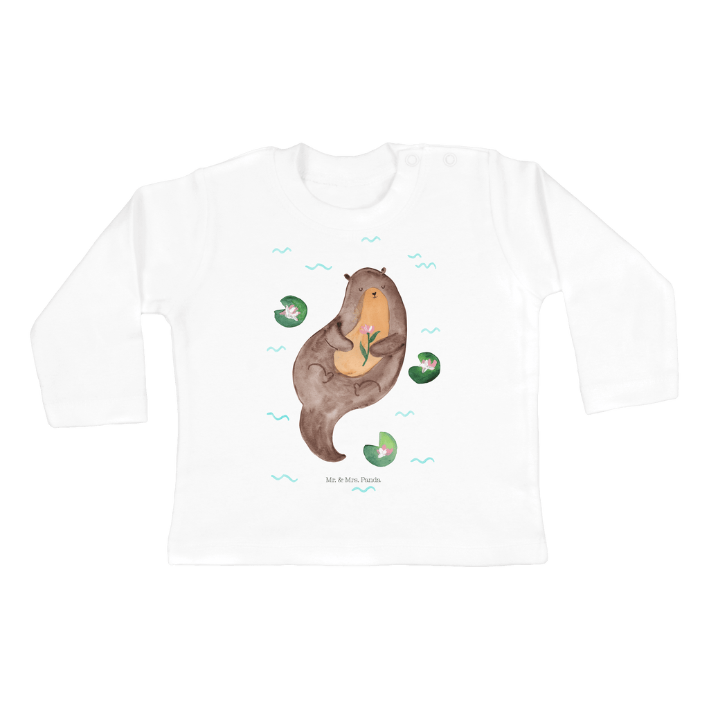 18-24 Monate Baby Longsleeve Otter mit Seerose Mädchen, Jungen, Baby, Langarm, Bio, Kleidung, Longsleeve, Otter, Fischotter, Seeotter, Otter Seeotter See Otter