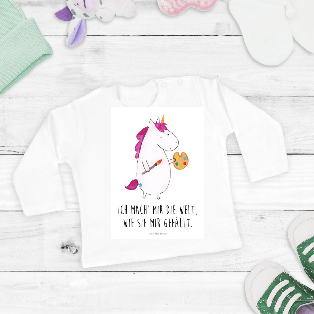 18-24 Monate Baby Longsleeve Einhorn Künstler Mädchen, Jungen, Baby, Langarm, Bio, Kleidung, Longsleeve, Einhorn, Einhörner, Einhorn Deko, Pegasus, Unicorn, Englisch, Künstler, Artist, Malen, Zeichnen, Welt, Farbe, Stift, Pinsel, Geschenk, Maler