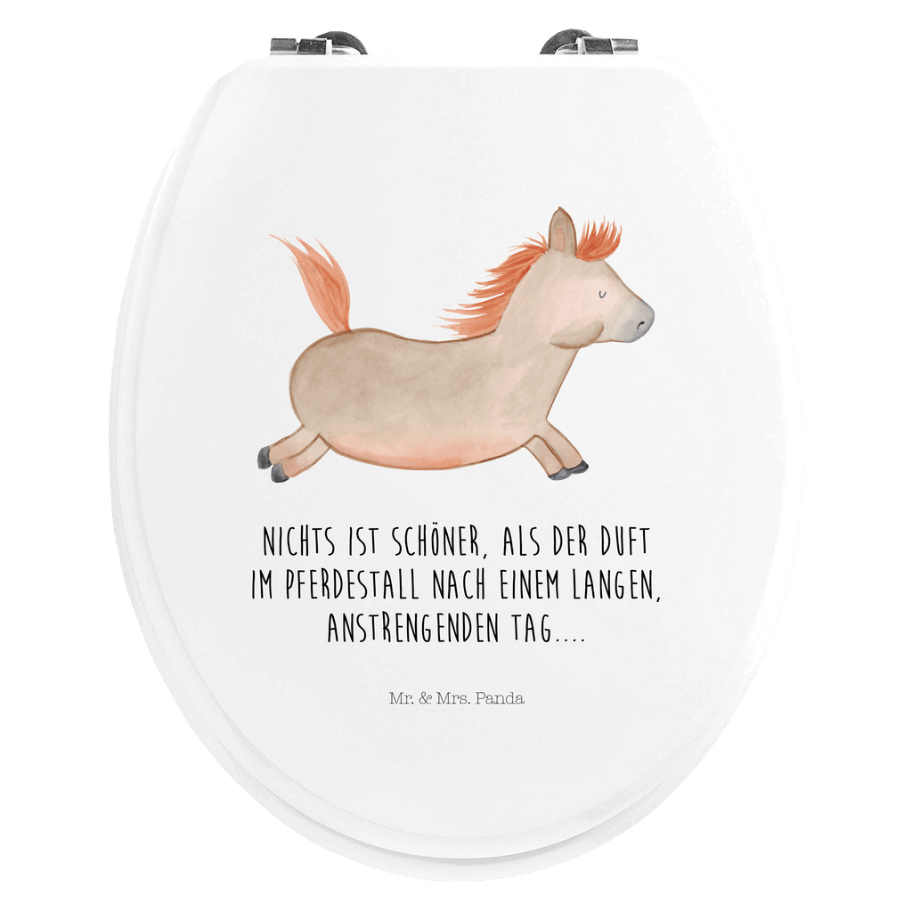 Motiv WC Sitz Pferd springt Klobrille, Klodeckel, Toilettendeckel, WC-Sitz, Toilette, Bauernhof, Hoftiere, Landwirt, Landwirtin, Pferd, Pony, Pferde, Stall, Pferdestall, ausreiten, reiten, Pferdebesitzer