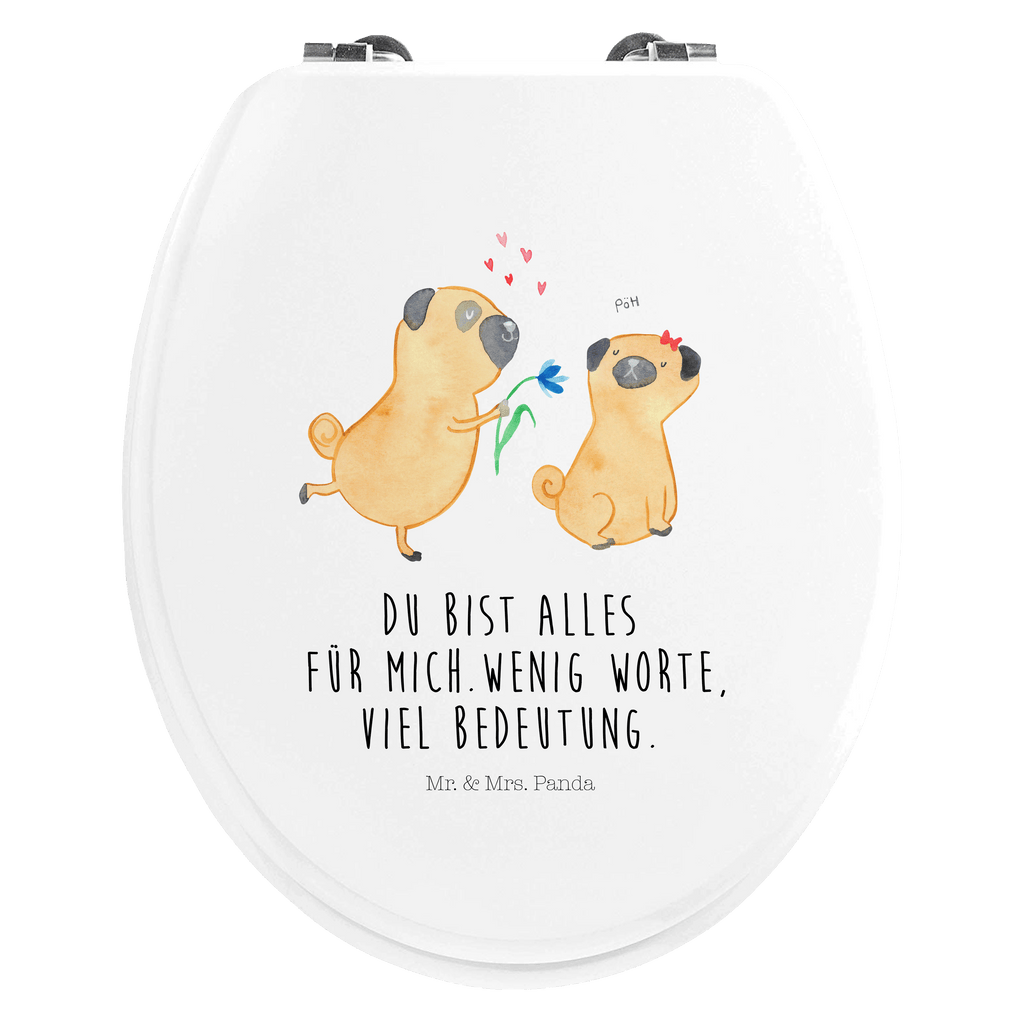 Motiv WC Sitz Mops verliebt Klobrille, Klodeckel, Toilettendeckel, WC-Sitz, Toilette, Hund, Hundemotiv, Haustier, Hunderasse, Tierliebhaber, Hundebesitzer, Sprüche, Mops, Möpse, Hundeliebe, verliebt, Liebe, Liebesspruch. Verlobt, Geschenk Freund, Partner