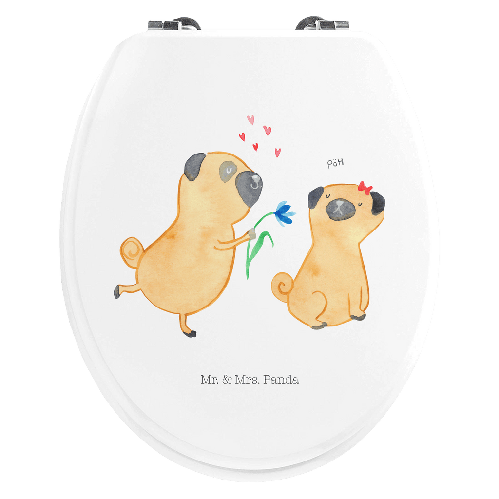 Motiv WC Sitz Mops verliebt Klobrille, Klodeckel, Toilettendeckel, WC-Sitz, Toilette, Hund, Hundemotiv, Haustier, Hunderasse, Tierliebhaber, Hundebesitzer, Sprüche, Mops, Möpse, Hundeliebe, verliebt, Liebe, Liebesspruch. Verlobt, Geschenk Freund, Partner