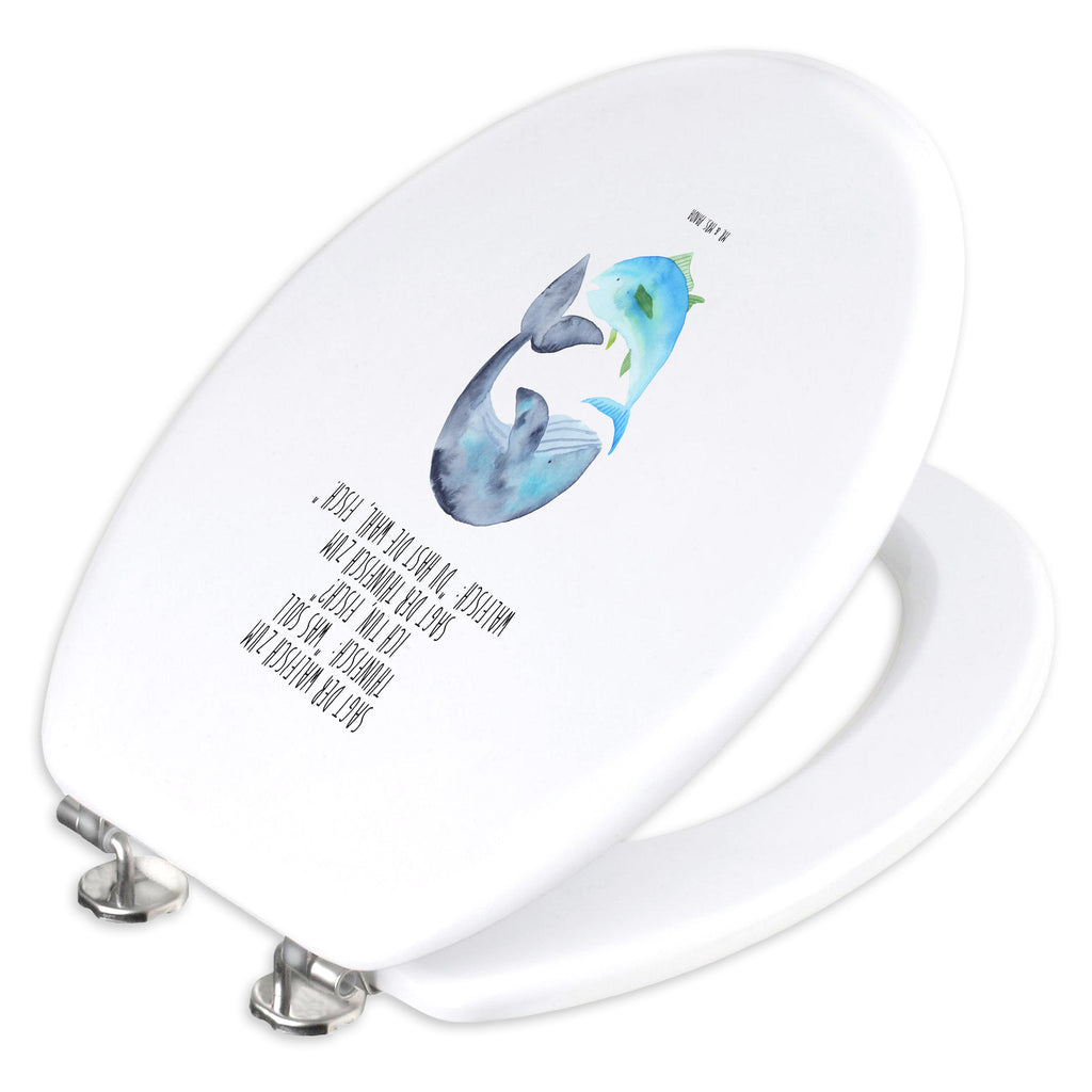 Motiv WC Sitz Walfisch & Thunfisch Klobrille, Klodeckel, Toilettendeckel, WC-Sitz, Toilette, Tiermotive, Gute Laune, lustige Sprüche, Tiere, Wal, Wahl, Tunfisch, Wortwitz lustig, Spruch lustig, Flachwitz, Witz, Spruch des Tages, Flachwitz Geschenk