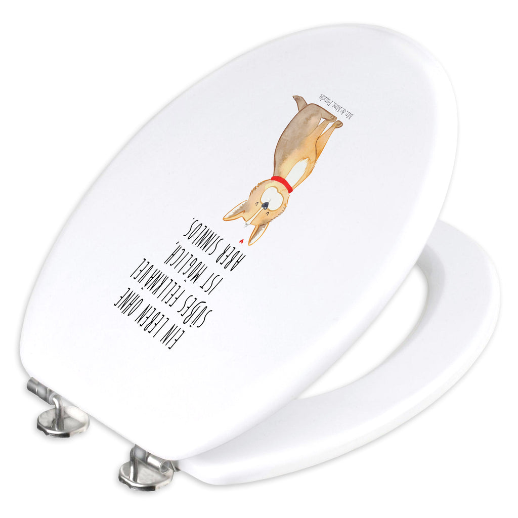 Motiv WC Sitz Hundeglück Klobrille, Klodeckel, Toilettendeckel, WC-Sitz, Toilette, Hund, Hundemotiv, Haustier, Hunderasse, Tierliebhaber, Hundebesitzer, Sprüche, Corgie, Hundeliebe, Spruch, Hundemama, Liebe
