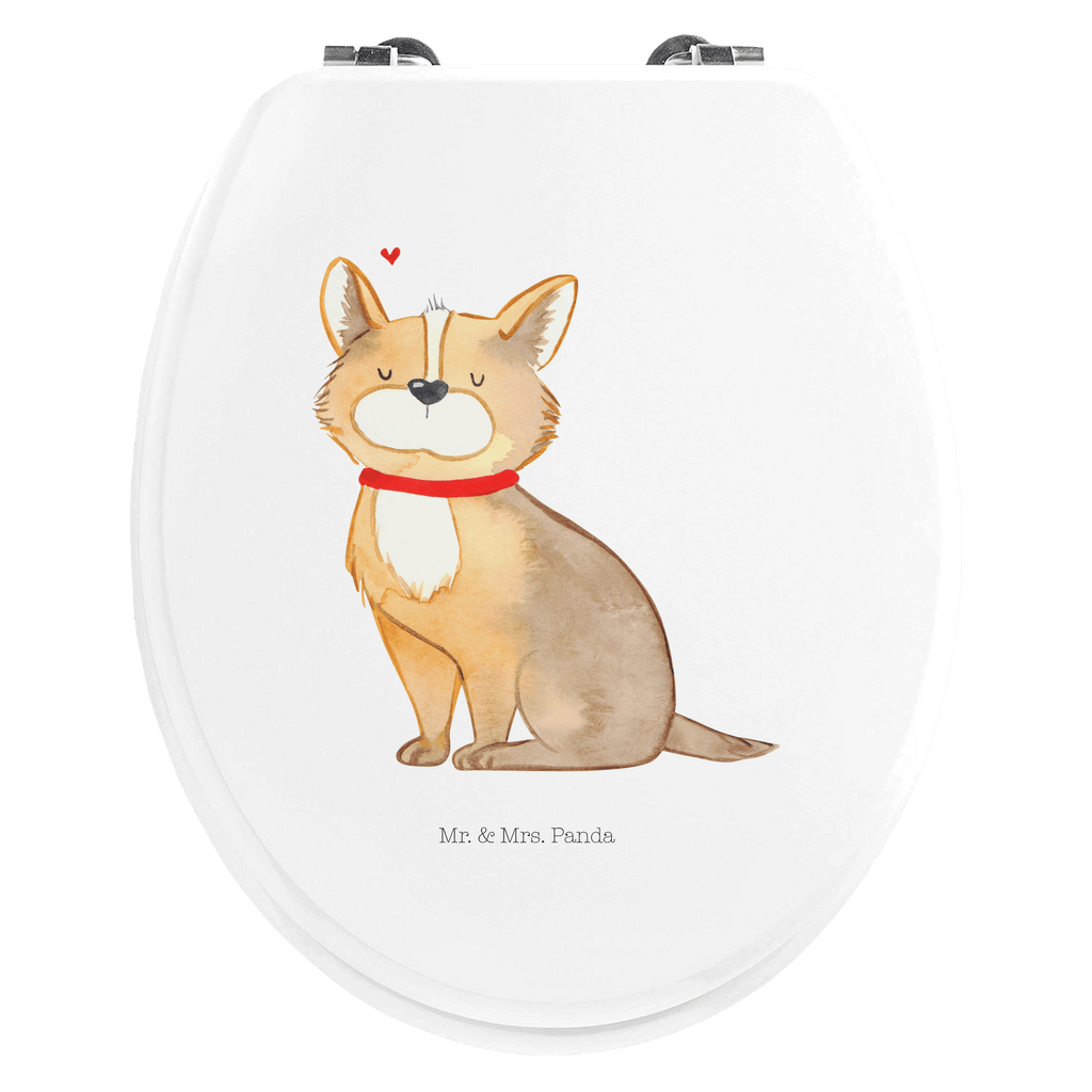 Motiv WC Sitz Hundeglück Klobrille, Klodeckel, Toilettendeckel, WC-Sitz, Toilette, Hund, Hundemotiv, Haustier, Hunderasse, Tierliebhaber, Hundebesitzer, Sprüche, Corgie, Hundeliebe, Spruch, Hundemama, Liebe