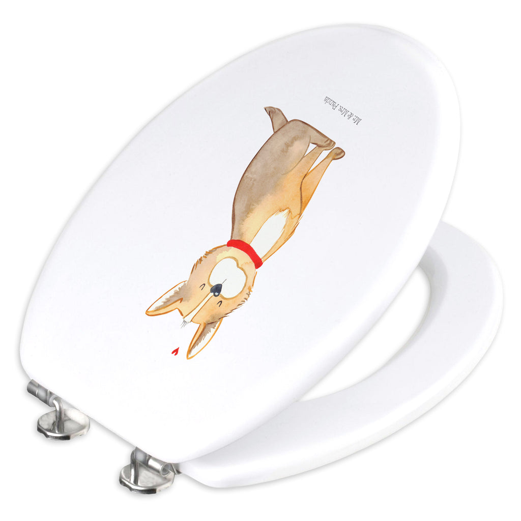 Motiv WC Sitz Hundeglück Klobrille, Klodeckel, Toilettendeckel, WC-Sitz, Toilette, Hund, Hundemotiv, Haustier, Hunderasse, Tierliebhaber, Hundebesitzer, Sprüche, Corgie, Hundeliebe, Spruch, Hundemama, Liebe