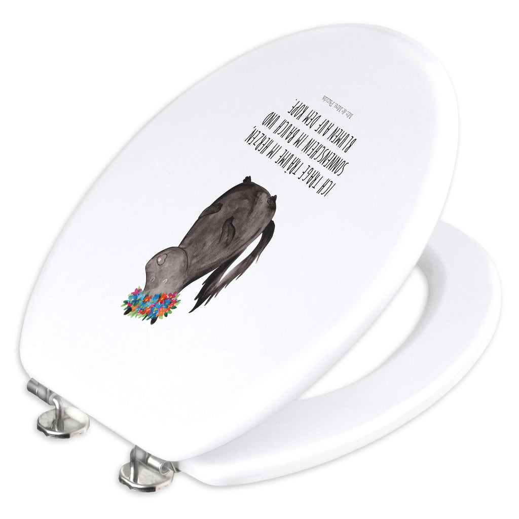Motiv WC Sitz Stinktier Blumenmaedchen Klobrille, Klodeckel, Toilettendeckel, WC-Sitz, Toilette, Stinktier, Skunk, Wildtier, Raubtier, Stinker, Stinki, Yoga, Namaste, Lebe, Liebe, Lache