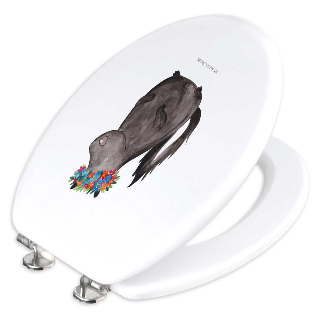 Motiv WC Sitz Stinktier Blumenmaedchen Klobrille, Klodeckel, Toilettendeckel, WC-Sitz, Toilette, Stinktier, Skunk, Wildtier, Raubtier, Stinker, Stinki, Yoga, Namaste, Lebe, Liebe, Lache
