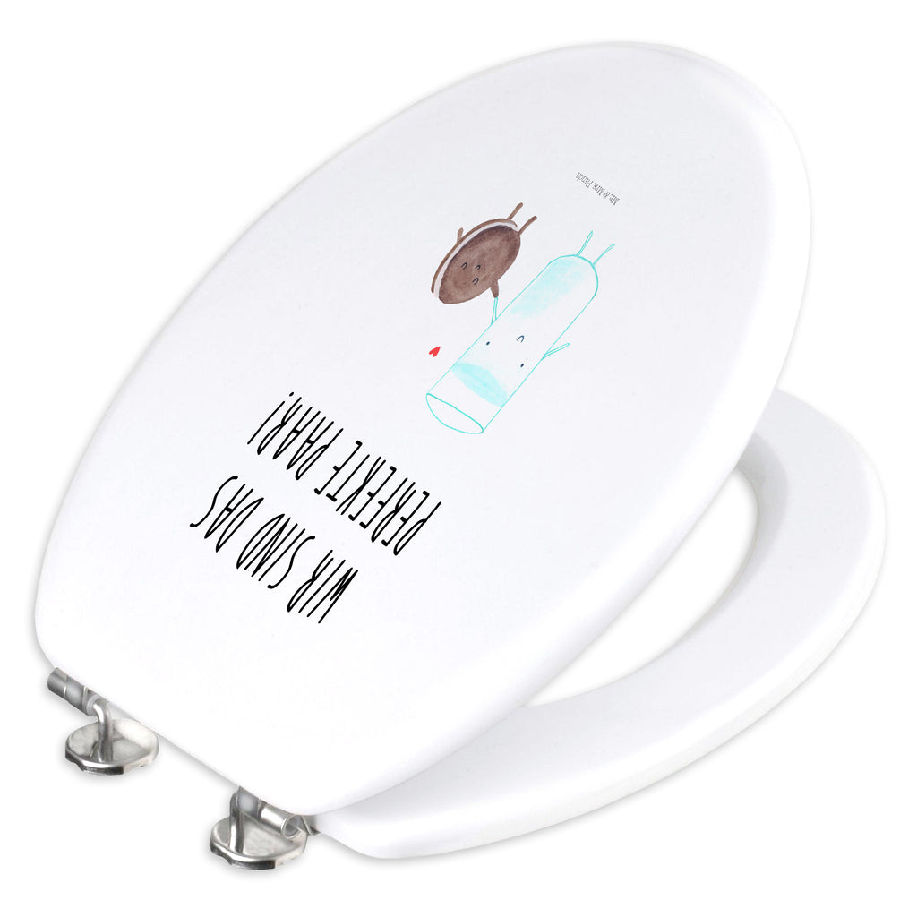 Motiv WC Sitz Milch & Keks Klobrille, Klodeckel, Toilettendeckel, WC-Sitz, Toilette, Tiermotive, Gute Laune, lustige Sprüche, Tiere, Milk, Cookie, Milch, Keks, Kekse, Kaffee, Einladung Frühstück, Motiv süß, romantisch, perfektes Paar