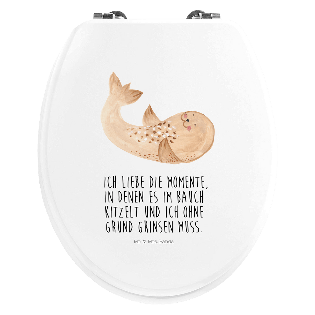 Motiv WC Sitz Robbe liegend Klobrille, Klodeckel, Toilettendeckel, WC-Sitz, Toilette, Tiermotive, Gute Laune, lustige Sprüche, Tiere, Robbe, Robben, Seehund, Strand, Meerestier, Ostsee, Nordsee, Lachen, Freude