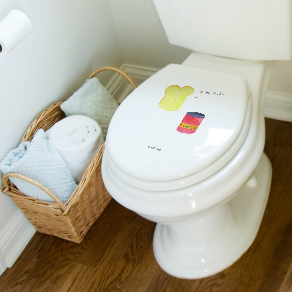 Motiv WC Sitz Toast & Marmelade Klobrille, Klodeckel, Toilettendeckel, WC-Sitz, Toilette, Tiermotive, Gute Laune, lustige Sprüche, Tiere, Toast, Marmelade, Dreamteam, süße Postkarte, süß, Küche Deko, Küche Spruch, Frühstück Einladung, Brot, Toastbrot