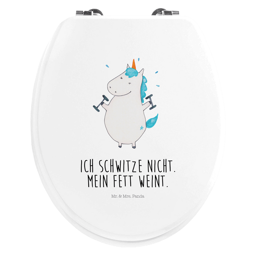 Motiv WC Sitz Einhorn Fitness Klobrille, Klodeckel, Toilettendeckel, WC-Sitz, Toilette, Einhorn, Einhörner, Einhorn Deko, Pegasus, Unicorn, Gym, Fitness, Fitnessstudio, Diät, Abnehmen, Sport, Pumpen, Geräte, Sixpack