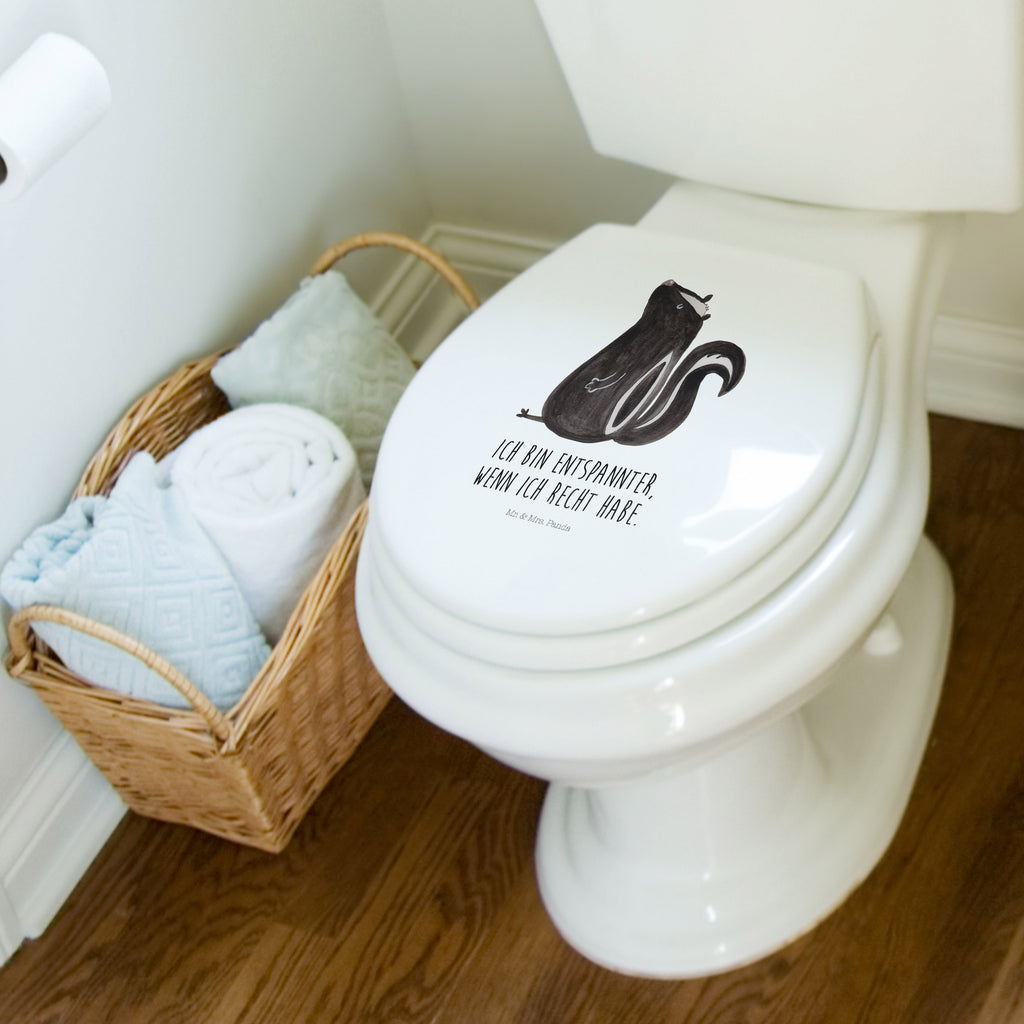 Motiv WC Sitz Stinktier sitzend Klobrille, Klodeckel, Toilettendeckel, WC-Sitz, Toilette, Stinktier, Skunk, Wildtier, Raubtier, Stinker, Stinki, Spruch, Büro, Recht, Besserwisser