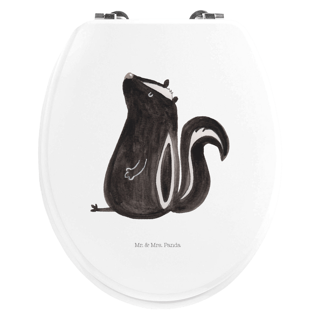 Motiv WC Sitz Stinktier sitzend Klobrille, Klodeckel, Toilettendeckel, WC-Sitz, Toilette, Stinktier, Skunk, Wildtier, Raubtier, Stinker, Stinki, Spruch, Büro, Recht, Besserwisser