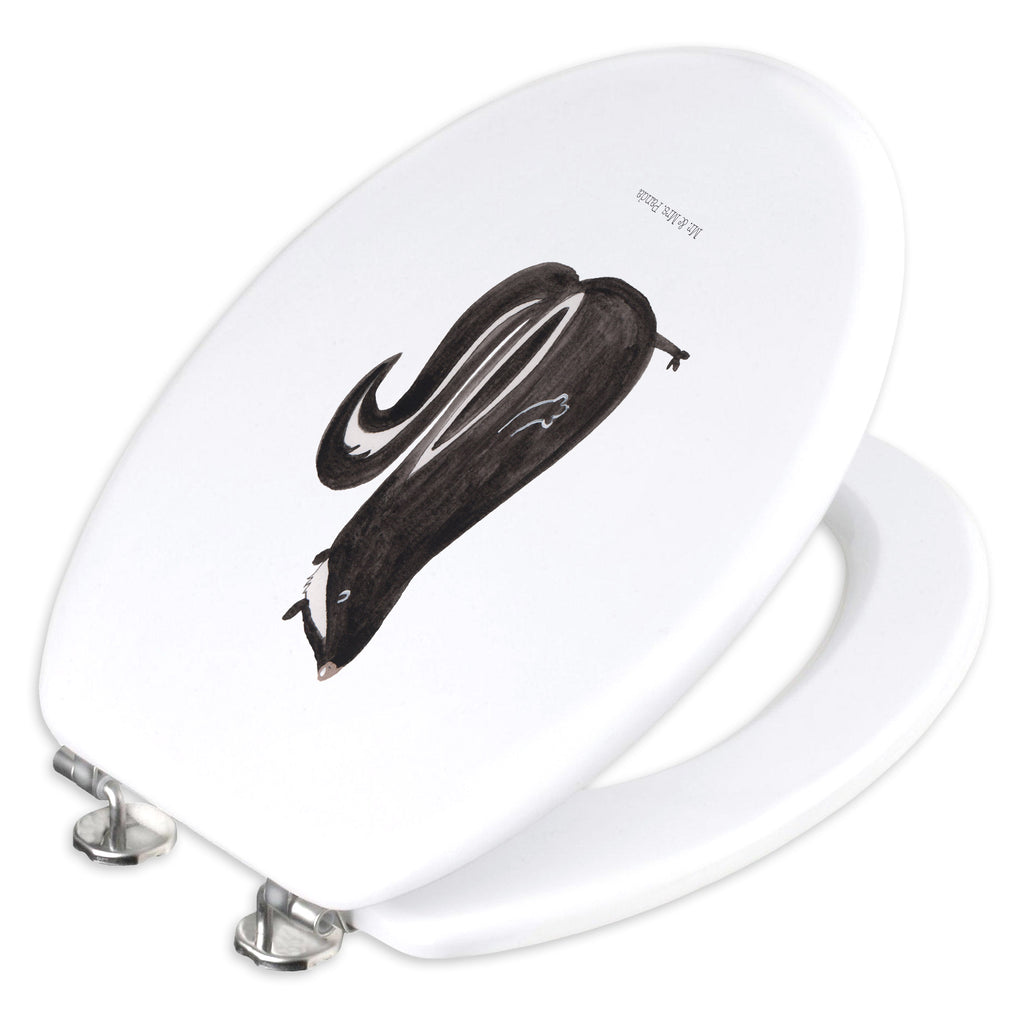 Motiv WC Sitz Stinktier sitzend Klobrille, Klodeckel, Toilettendeckel, WC-Sitz, Toilette, Stinktier, Skunk, Wildtier, Raubtier, Stinker, Stinki, Spruch, Büro, Recht, Besserwisser