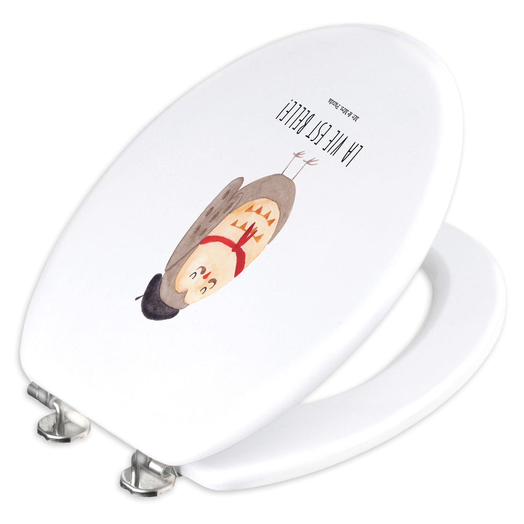 Motiv WC Sitz Eule Französisch Klobrille, Klodeckel, Toilettendeckel, WC-Sitz, Toilette, Eule, Eulen, Eule Deko, Owl, hibou, La vie est belle, das Leben ist schön, Spruch schön, Spruch Französisch, Frankreich