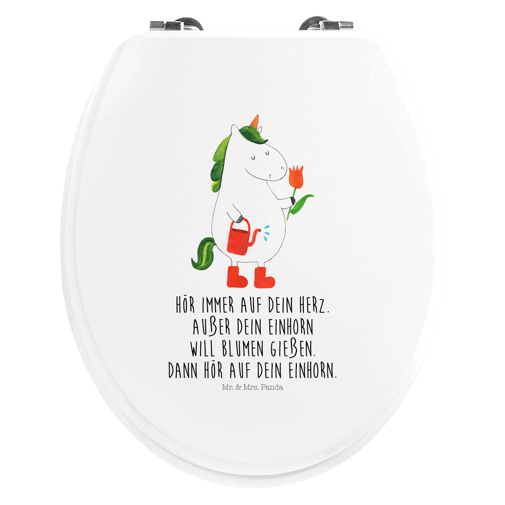 Motiv WC Sitz Einhorn Gärtner Klobrille, Klodeckel, Toilettendeckel, WC-Sitz, Toilette, Einhorn, Einhörner, Einhorn Deko, Pegasus, Unicorn, Luftballon, Gießkanne, Giesskanne, Lebenslust, Freude, Blume, Freundin, Garten, Stiefel