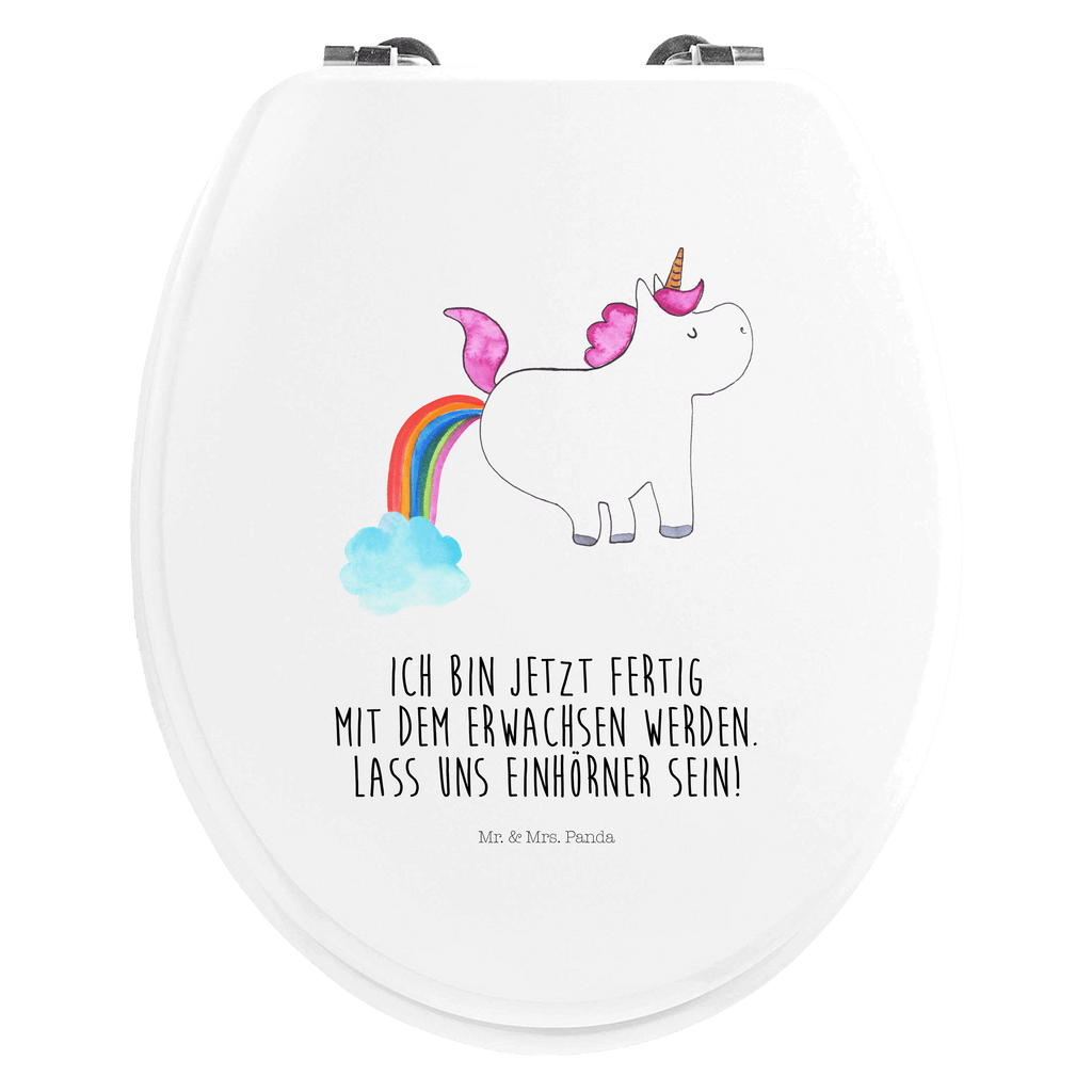 Motiv WC Sitz Einhorn Pupsend Klobrille, Klodeckel, Toilettendeckel, WC-Sitz, Toilette, Einhorn, Einhörner, Einhorn Deko, Pegasus, Unicorn, Pups, Regenbogen, Glitzer, Einhornpower, Erwachsenwerden, Spaß, lustig, Freundin
