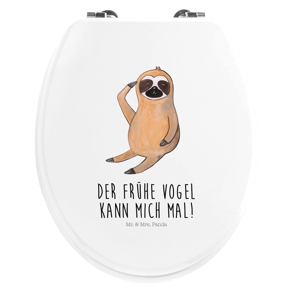 Motiv WC Sitz Faultier Vogel zeigen Klobrille, Klodeckel, Toilettendeckel, WC-Sitz, Toilette, Faultier, Faultier Geschenk, Faultier Deko, Faultiere, faul, Lieblingstier, Spinner, früher Vogel, der frühe Vogel, Frühaufsteher, Morgenmuffel, Vogel, Faultierwelt