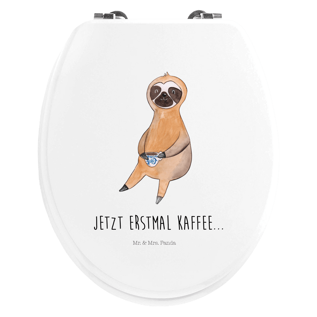 Motiv WC Sitz Faultier Kaffee Klobrille, Klodeckel, Toilettendeckel, WC-Sitz, Toilette, Faultier, Faultier Geschenk, Faultier Deko, Faultiere, faul, Lieblingstier, Kaffee, erster Kaffee, Morgenmuffel, Frühaufsteher, Kaffeetasse, Genießer, Coffee, Kaffeegetränk