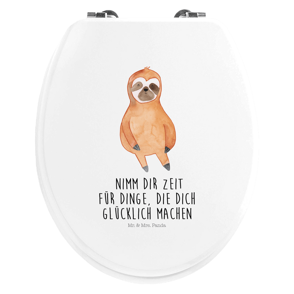 Motiv WC Sitz Faultier Zufrieden Klobrille, Klodeckel, Toilettendeckel, WC-Sitz, Toilette, Faultier, Faultier Geschenk, Faultier Deko, Faultiere, faul, Lieblingstier, Pause, relaxen, Glück, glücklich, zufrieden, happy, Zufriedenheit, Gelassenheit, Ruhe, Frieden