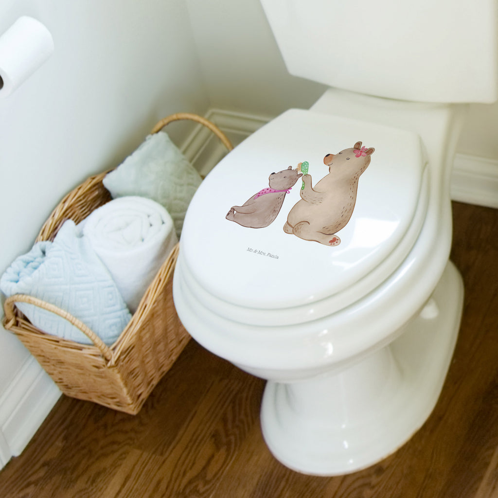 Motiv WC Sitz Bär mit Kind Klobrille, Klodeckel, Toilettendeckel, WC-Sitz, Toilette, Familie, Vatertag, Muttertag, Bruder, Schwester, Mama, Papa, Oma, Opa, Geschenk, Mutti, Mutter