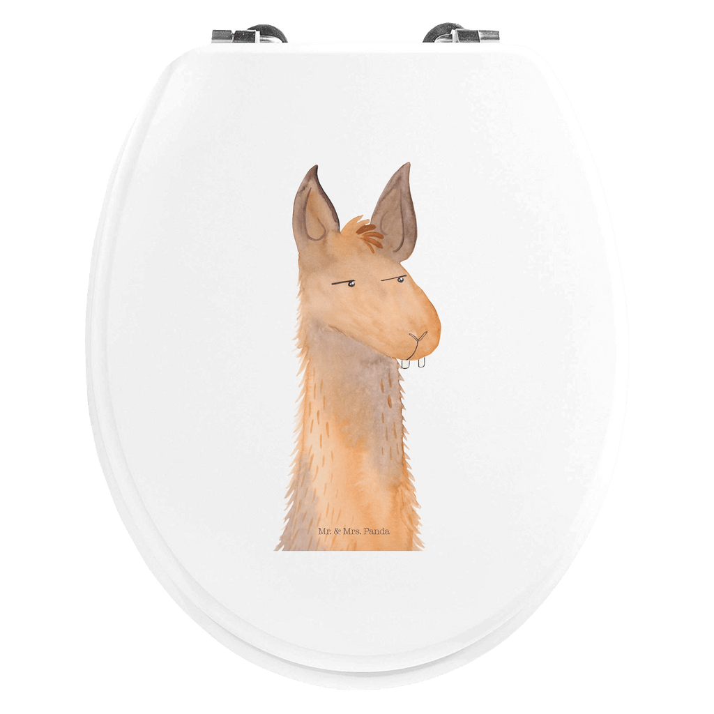 Motiv WC Sitz Lamakopf genervt Klobrille, Klodeckel, Toilettendeckel, WC-Sitz, Toilette, Lama, Alpaka, Lamas, Recht haben, genervt sein, Freundin, beste Freundin, Partnerin, Büro, Büroalltag, Chef, Chefin, Azubi