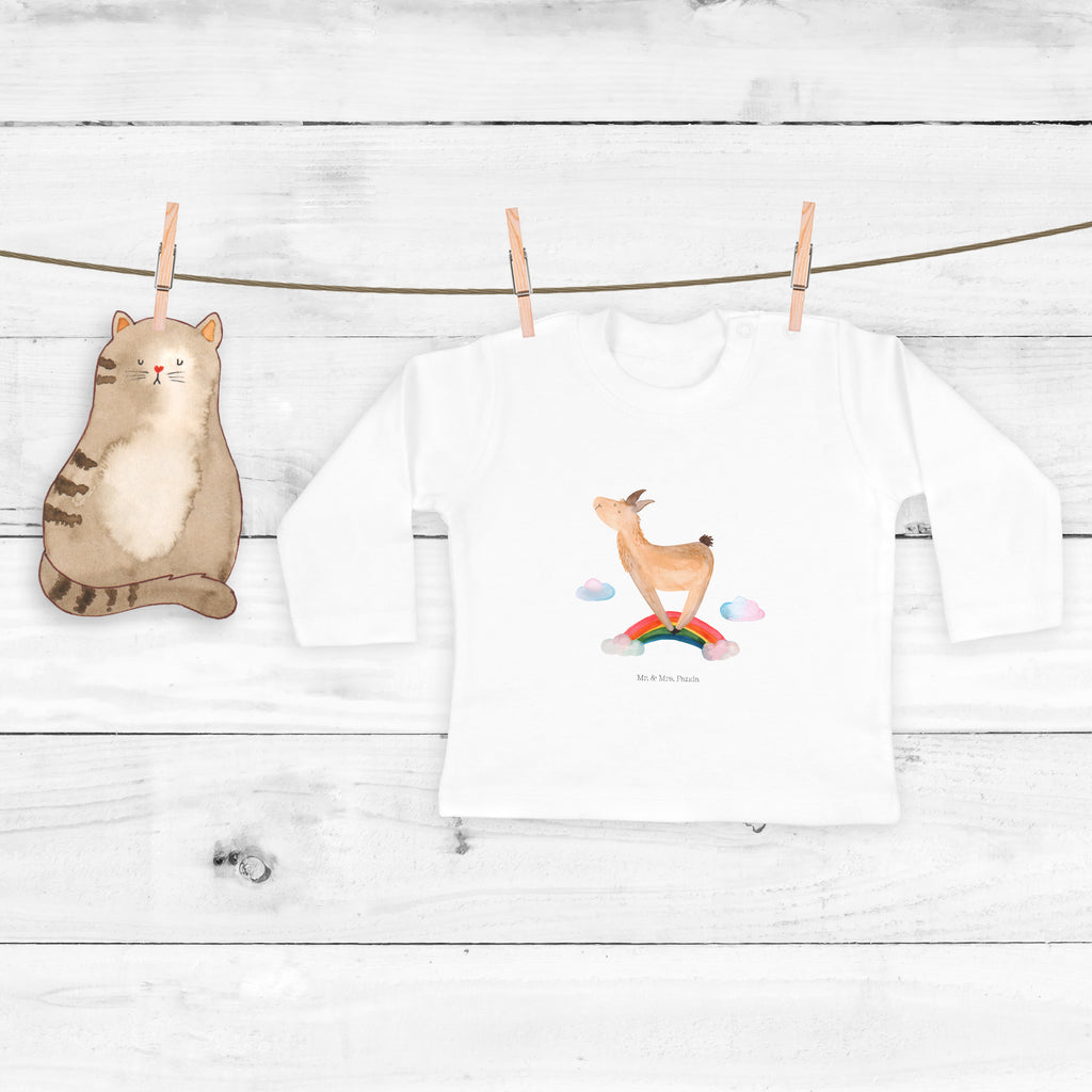 6-12 Monate Baby Longsleeve Lama Regenbogen Mädchen, Jungen, Baby, Longsleeve, Langarm, Bio, Kleidung, uni, Langarmshirt, Lama, Alpaka, Lamas, Regenbogen, Haters gonna hate, Haters, Selbstständig, Außenseiter, Schule, Abi, Hobby, Wolkenland, Freiheit