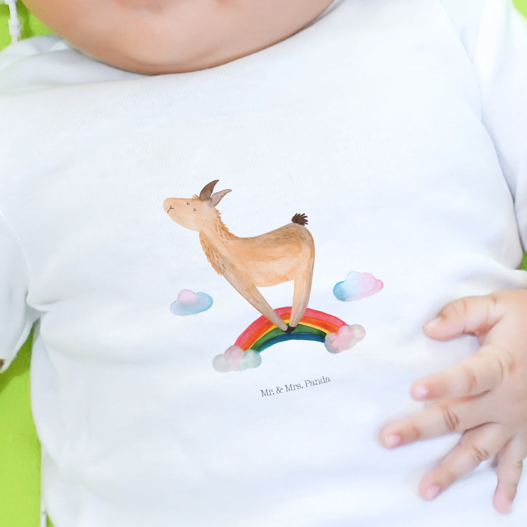 6-12 Monate Baby Longsleeve Lama Regenbogen Mädchen, Jungen, Baby, Longsleeve, Langarm, Bio, Kleidung, uni, Langarmshirt, Lama, Alpaka, Lamas, Regenbogen, Haters gonna hate, Haters, Selbstständig, Außenseiter, Schule, Abi, Hobby, Wolkenland, Freiheit