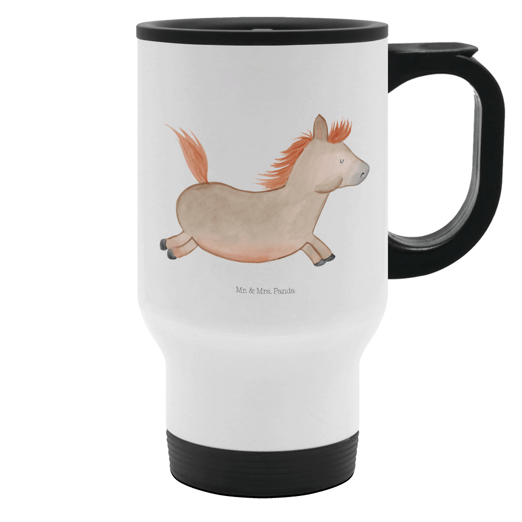 Thermobecher Pferd springt Thermobecher, To Go Becher, Thermotasse, Kaffeebecher, Isolierbecher, Thermobecher To Go, Warmhaltetasse, Edelstahlbecher, Reisebecher, Tasse mit Deckel, Thermobecher für 400 ml, Kaffeetasse zum Mitnehmen, Tasse zum Mitnehmen, Spülmaschinenfest, Bauernhof, Hoftiere, Landwirt, Landwirtin, Pferd, Pony, Pferde, Stall, Pferdestall, ausreiten, reiten, Pferdebesitzer
