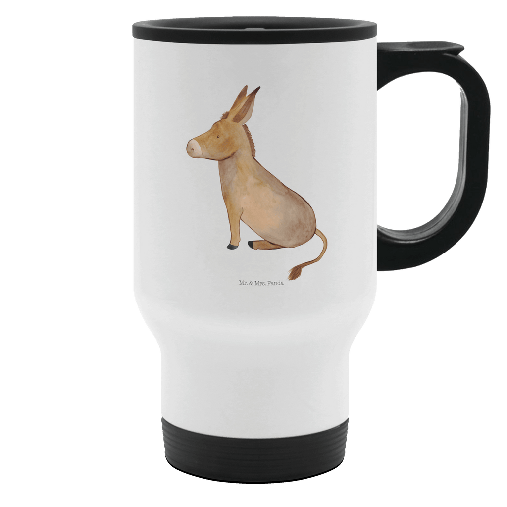 Thermobecher Esel Thermobecher, To Go Becher, Thermotasse, Kaffeebecher, Isolierbecher, Thermobecher To Go, Warmhaltetasse, Edelstahlbecher, Reisebecher, Tasse mit Deckel, Thermobecher für 400 ml, Kaffeetasse zum Mitnehmen, Tasse zum Mitnehmen, Spülmaschinenfest, Tiermotive, Gute Laune, lustige Sprüche, Tiere, Esel, Weisheit, Lebensmut, Lebensglück, Ziel, Lebensziel, Mut, erfolg, tapferkeit, positive gedanken, zuversicht